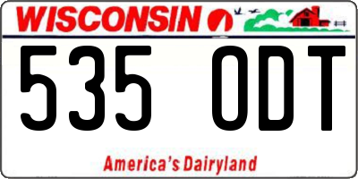 WI license plate 535ODT
