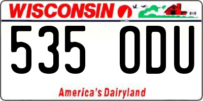 WI license plate 535ODU