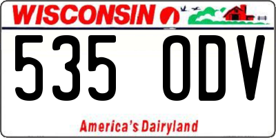 WI license plate 535ODV