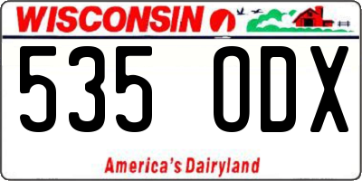 WI license plate 535ODX