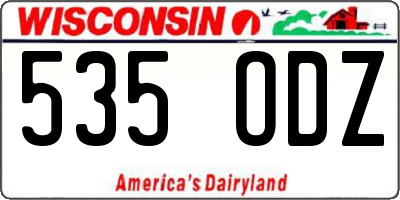 WI license plate 535ODZ