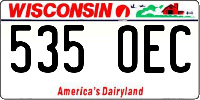 WI license plate 535OEC