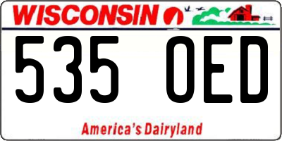 WI license plate 535OED