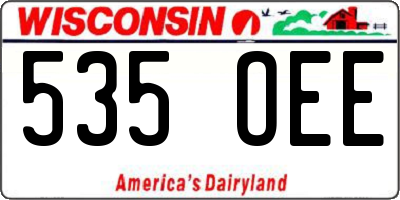 WI license plate 535OEE