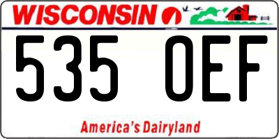 WI license plate 535OEF