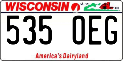 WI license plate 535OEG