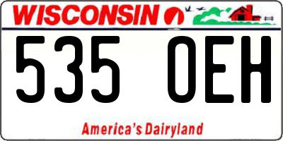 WI license plate 535OEH