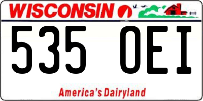 WI license plate 535OEI