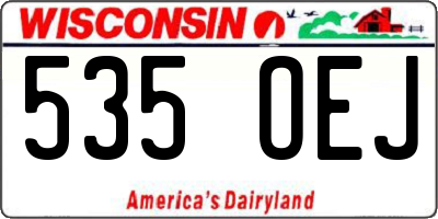 WI license plate 535OEJ