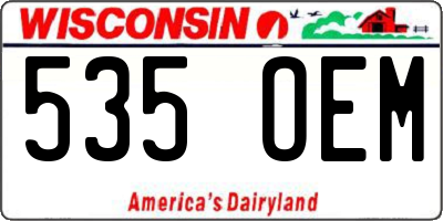 WI license plate 535OEM