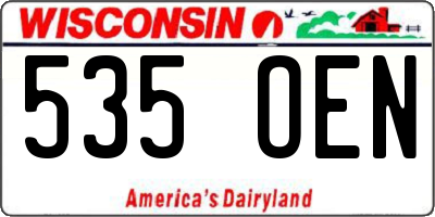 WI license plate 535OEN