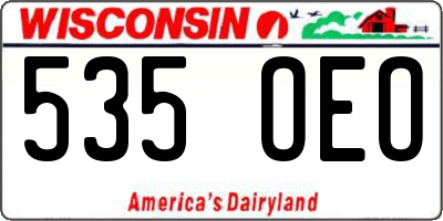 WI license plate 535OEO