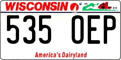 WI license plate 535OEP