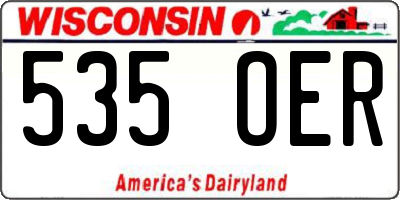 WI license plate 535OER