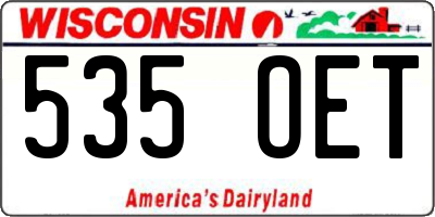 WI license plate 535OET