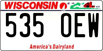 WI license plate 535OEW
