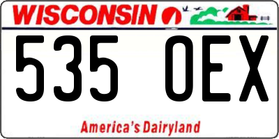 WI license plate 535OEX
