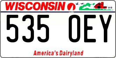 WI license plate 535OEY