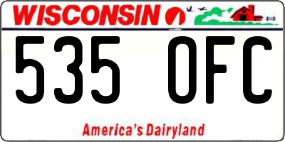WI license plate 535OFC