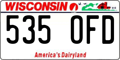 WI license plate 535OFD