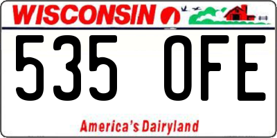 WI license plate 535OFE