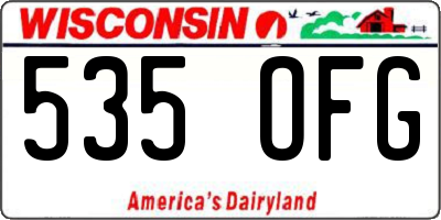 WI license plate 535OFG
