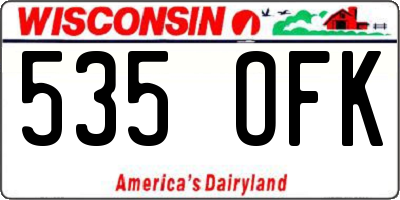 WI license plate 535OFK