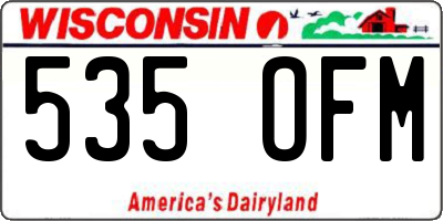 WI license plate 535OFM