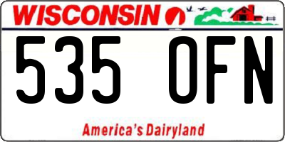 WI license plate 535OFN
