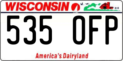 WI license plate 535OFP