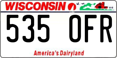 WI license plate 535OFR