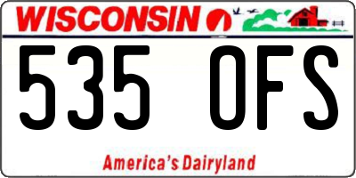 WI license plate 535OFS
