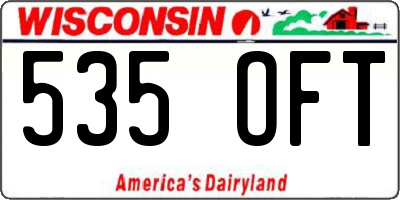 WI license plate 535OFT