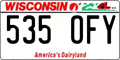 WI license plate 535OFY