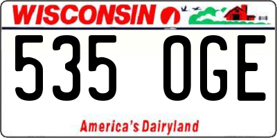 WI license plate 535OGE