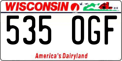 WI license plate 535OGF