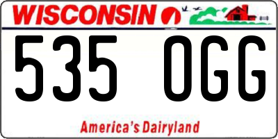 WI license plate 535OGG