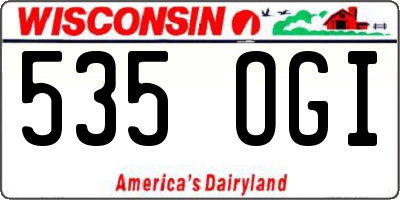 WI license plate 535OGI