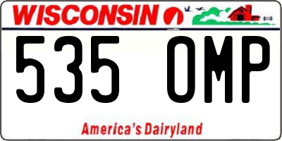 WI license plate 535OMP