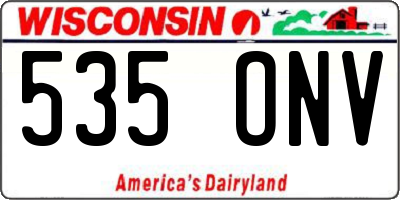 WI license plate 535ONV