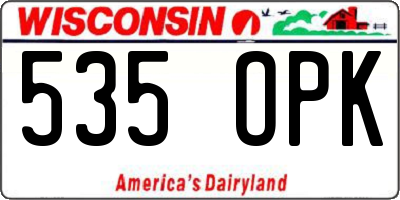 WI license plate 535OPK