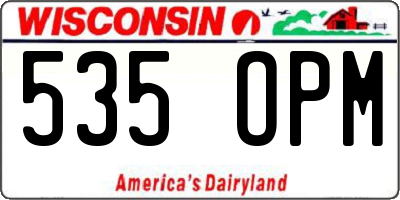 WI license plate 535OPM