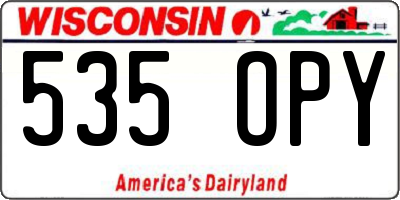 WI license plate 535OPY