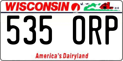 WI license plate 535ORP