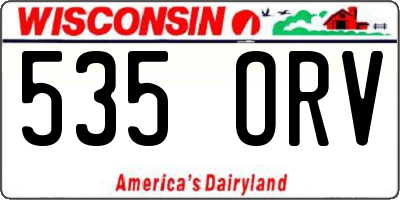 WI license plate 535ORV