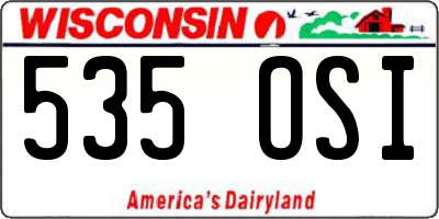 WI license plate 535OSI