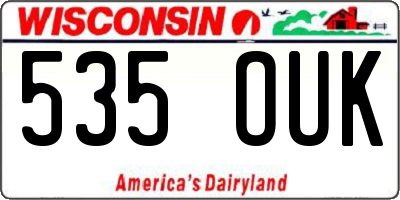 WI license plate 535OUK