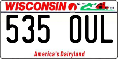 WI license plate 535OUL