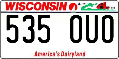 WI license plate 535OUO