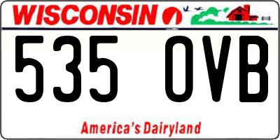 WI license plate 535OVB